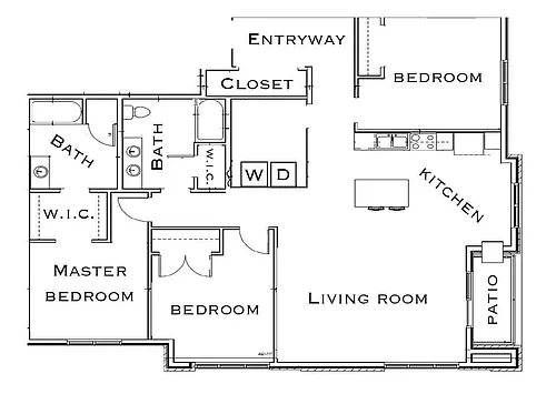 Floor plan 3 Bed 2 Bath