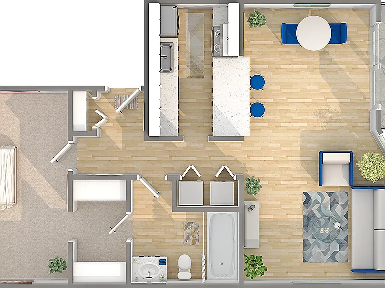 A1 | 1-Bedroom Floorplan A1 | 1-Bedroom Floorplan