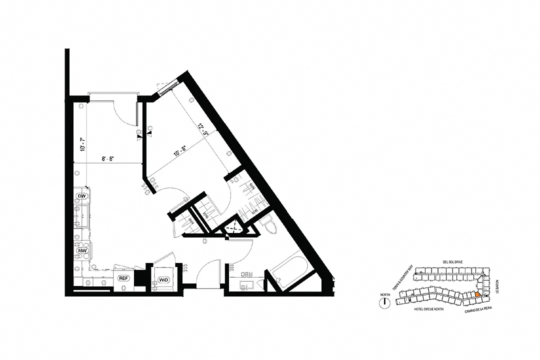 Floor plan A6 1 Bedroom