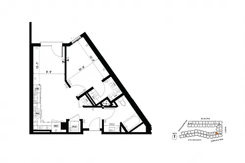 Floor plan A6 1 Bedroom