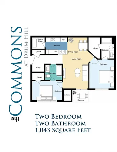 Floor plan Two Bedroom B - Renovated