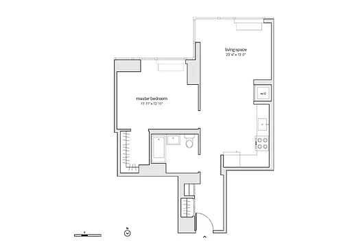 Floor plan 1 Bed/1 Bath-A27-L42-49