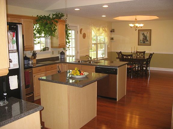 Kitchen and dining from living room