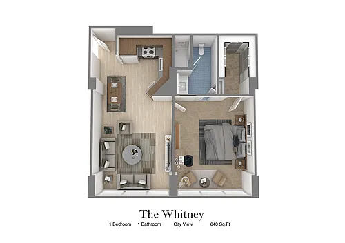 Floor plan 1 bed | 1 Bath