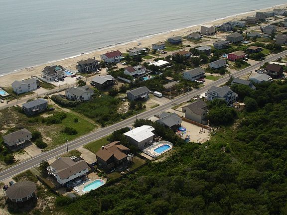 Aerial of house and beach