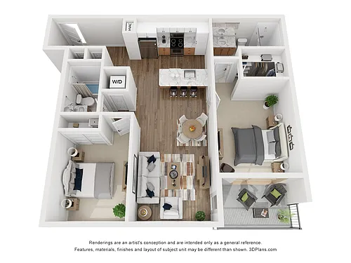Floor plan 2 Bedroom 2 Bath