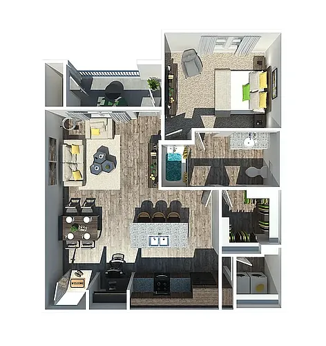 Floor plan The Winston 1 bedroom 1 bathroom