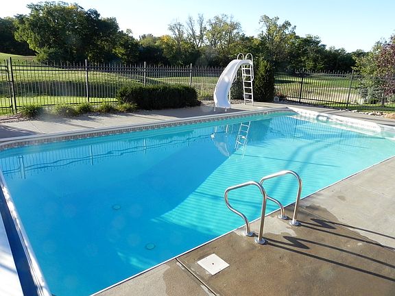 Heated, salt-water pool