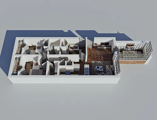 Floor plan Standard Loft - 3 BDR, 2 BTH. 1 Bonus