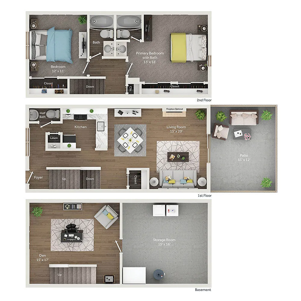 Floor plan 2-bedroom Partial Renovation Townhome