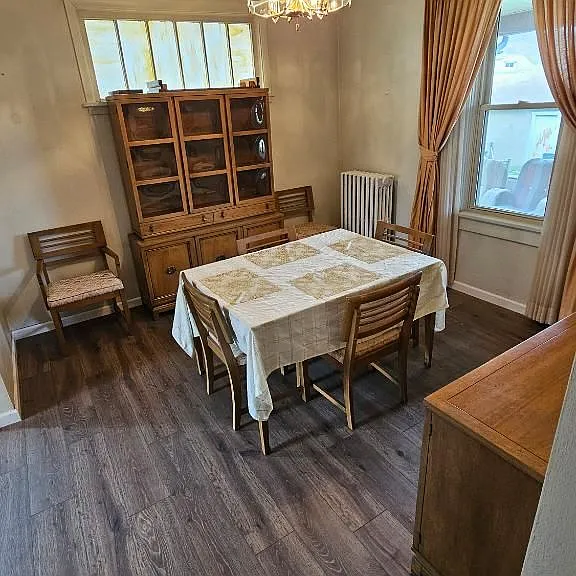 View from kitchen (curtains have been replaced)