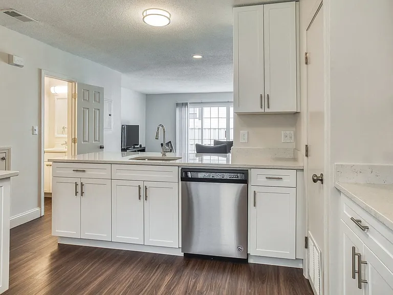 Oversized cabinets and breakfast bar