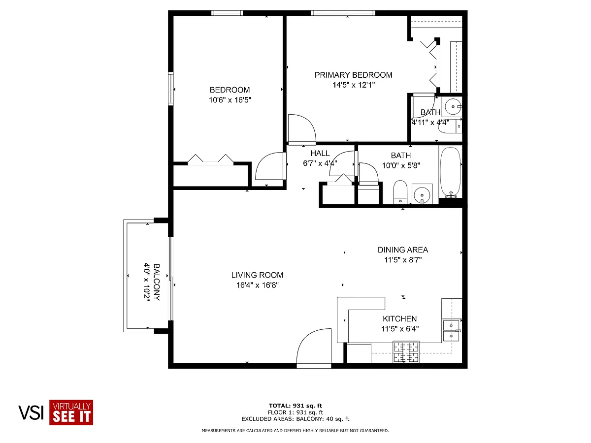 Floor plan 2 bedroom, 1-1/2 bath