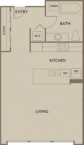 Floor plan Studio (Industrial Lofts)