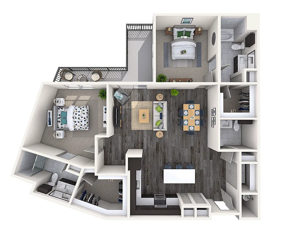 Floor plan Two Bedroom B2G