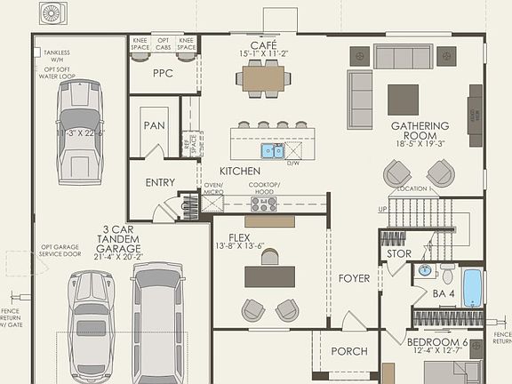 First Floor 6 br 4 ba