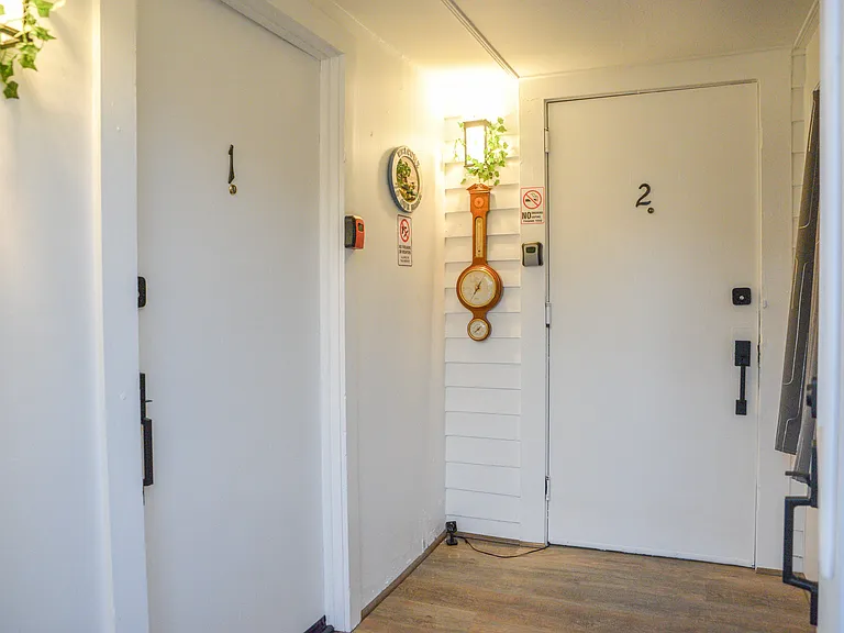 Accessing the house from the MAIN Entrance door to the Unit. ONE security camera installed here. This is the only common space in the house.