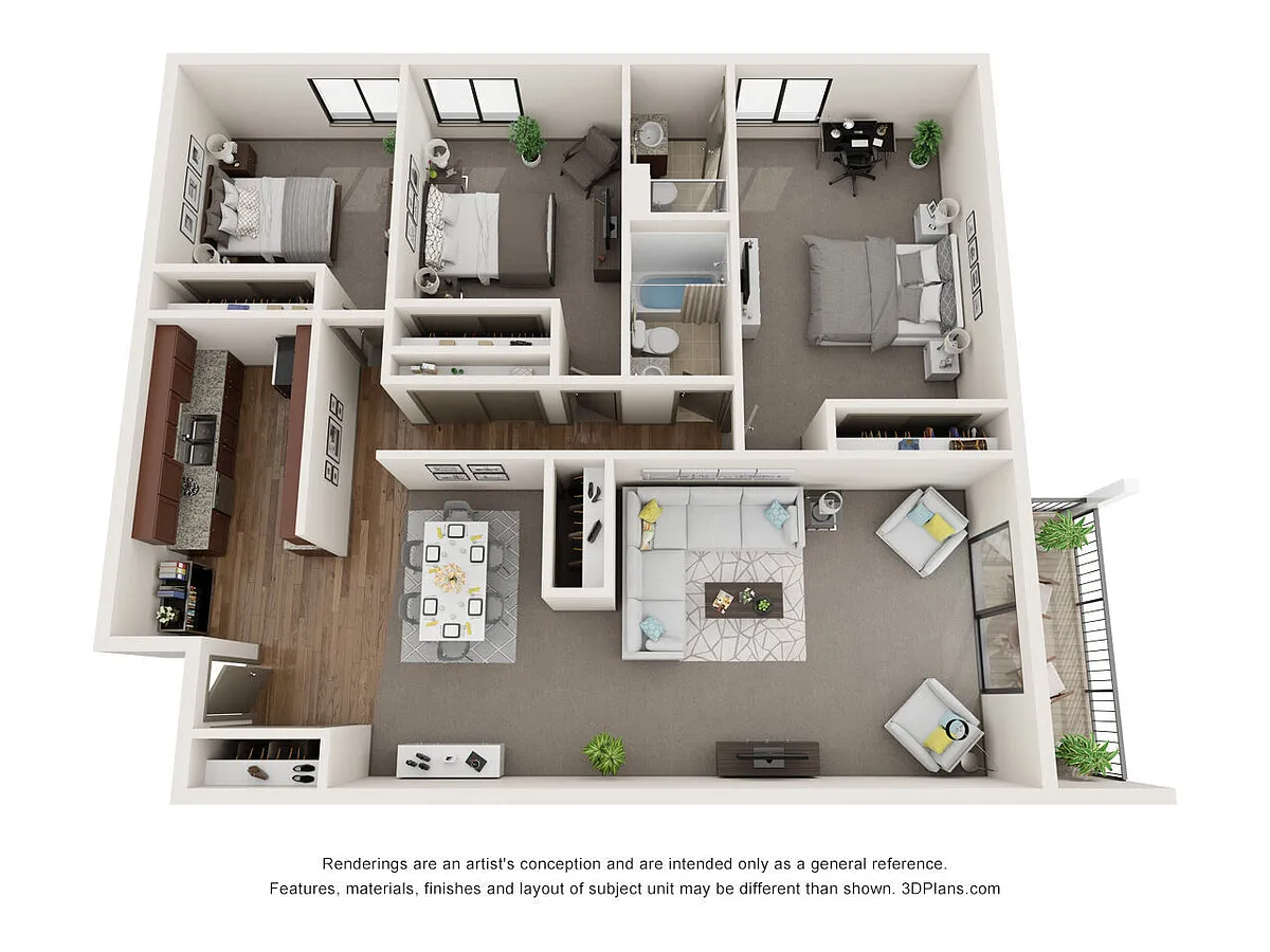 Floor plan 3 Bedroom - A