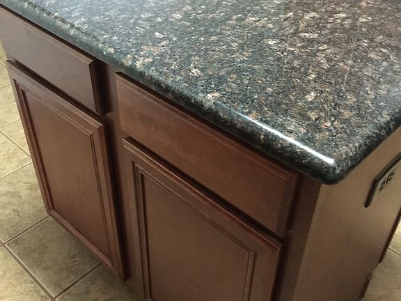 Granite island in kitchen
