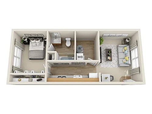 Floor plan Belle Creek A1 1 BDRM 1 BATH