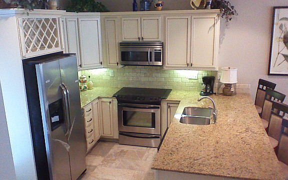 Kitchen : Standing on steps looking down into kitchen