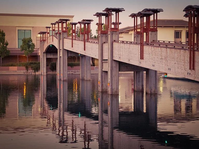 Picturesque Footbridge connecting Marina Pacifica to the Marina Pacifica Mall!