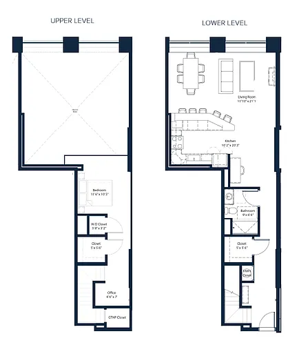 Floor plan One Bedroom Loft Deluxe