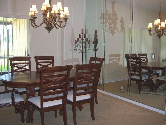 Dining Area with custom wall mirror
