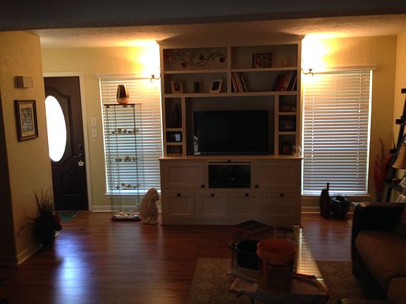 entertainment center near front door