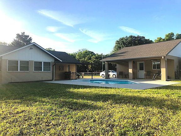 Large pool deck new concrete