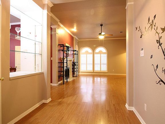 Foyer has built in glass display