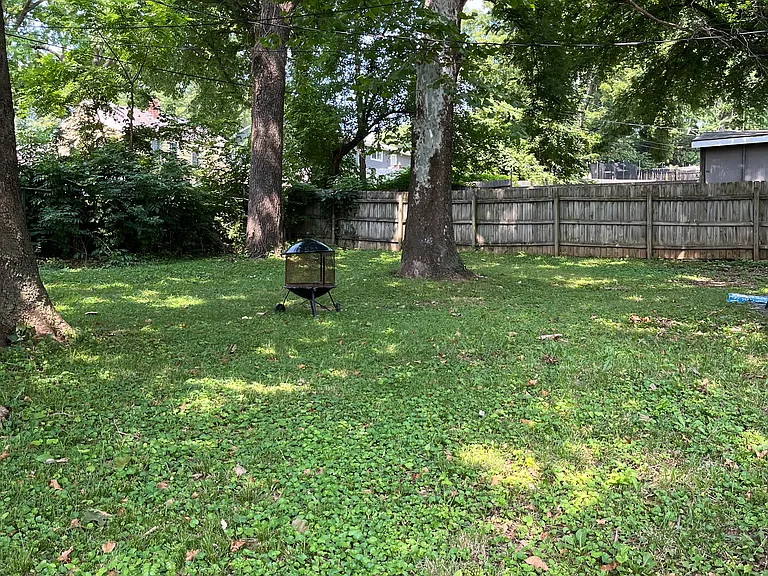 Spacious fenced back yard perfect for BBQ or play