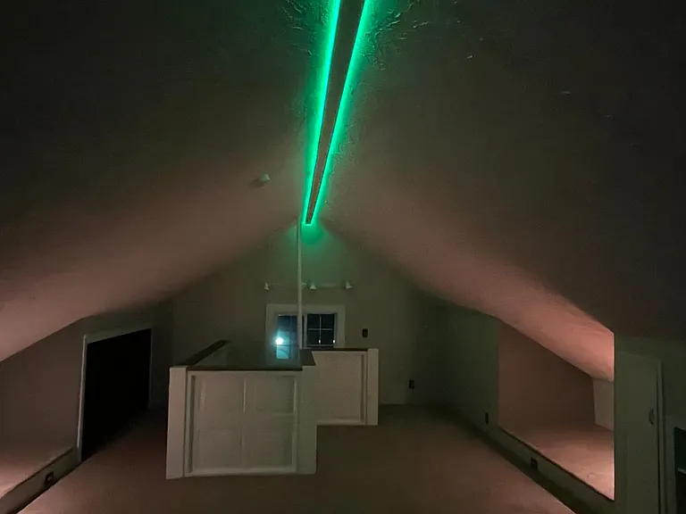 You're greeted with mood lighting.