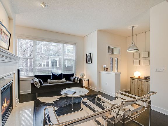 main floor living room and front door