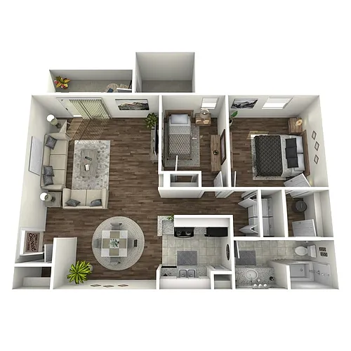 Floor plan Two Bedroom One Bath