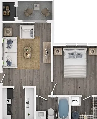 One Bedroom One Bath Floor Plan One Bedroom One Bath Floor Plan