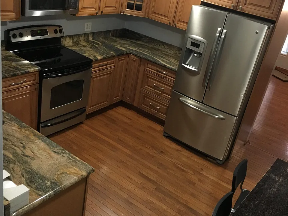 Kitchen with granite counters
