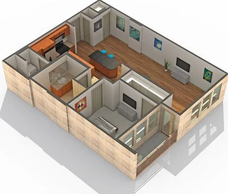 1 BR x 1 BA - D Floorplan 1 BR x 1 BA - D Floorplan