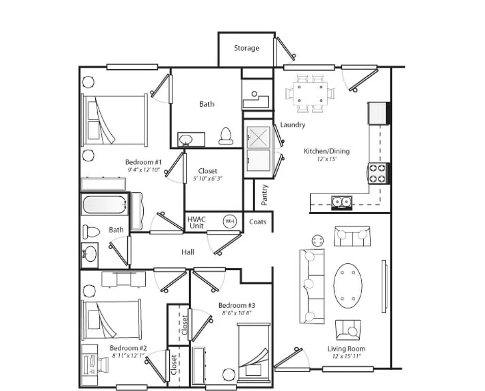 Floor plan 3X2A MKT