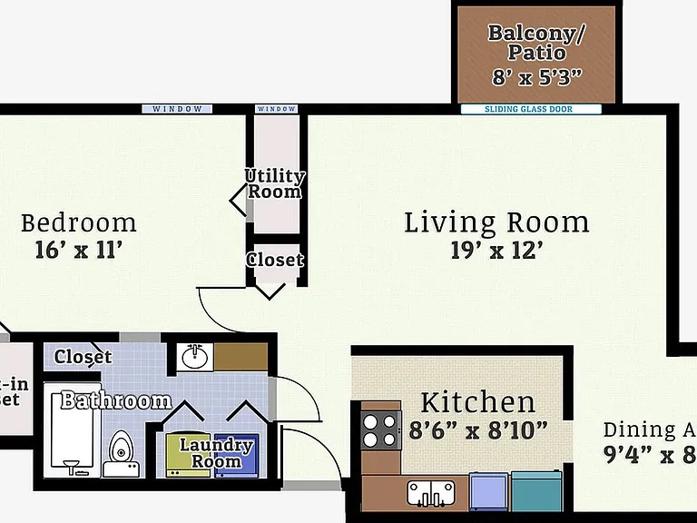1 Bedroom 1 Bath Mid Rise Floorplan 1 Bedroom 1 Bath Mid Rise Floorplan