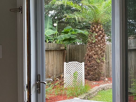 Shaded patio in the afternoon