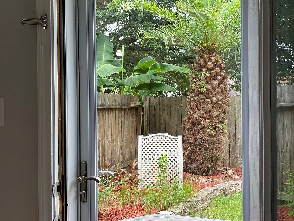 Shaded patio in the afternoon