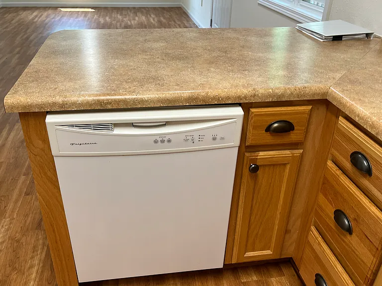Dishwasher and kitchen sink has food disposal