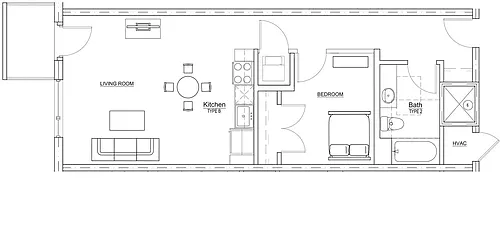 Floor plan one bedroom