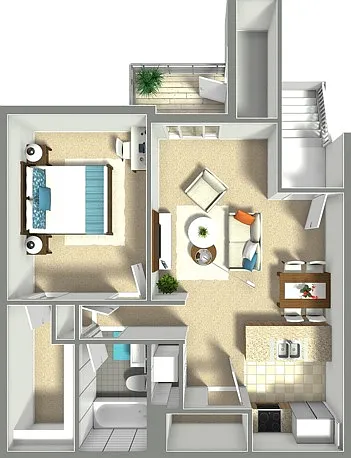 1 Bedroom 1 Bath, 800 sq. ft. 1 Bedroom 1 Bath, 800 sq. ft.