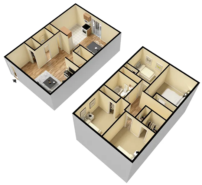 Floor plan 4 Bedroom 1.5 Bathroom