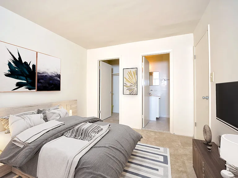 Primary bedroom with full bathroom