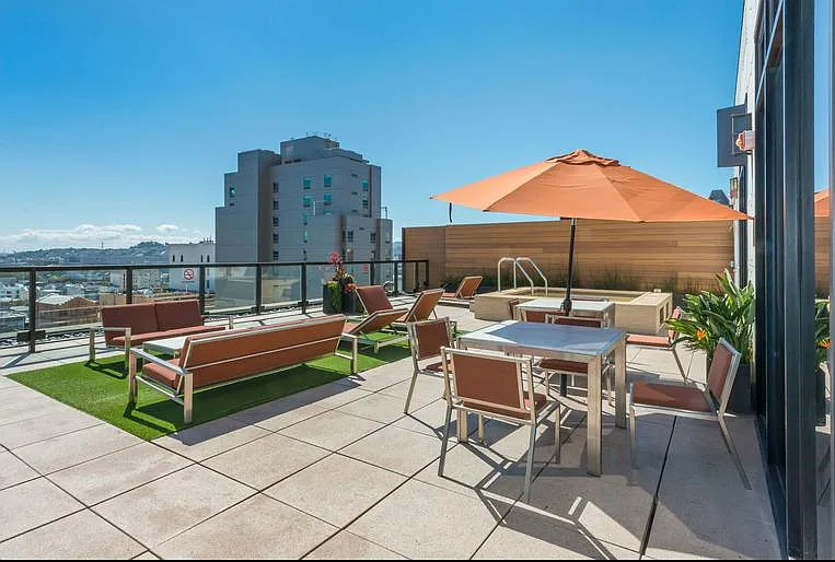 Roof-top lounge with views