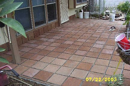 Patio being tiled