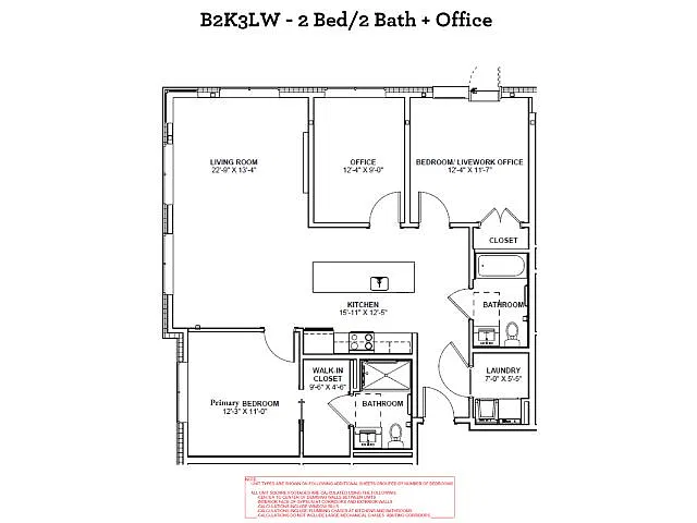 Floor plan B2K3LW